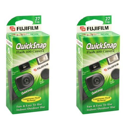 Fujifilm QuickSnap Flash 400 Single Use Disposable Camera, 2 Pack